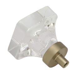 Amerock Glacio Square Cabinet Knob 1-5/16 in. Clear/Champagne 1 pk