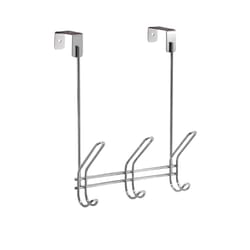 iDesign Over Door 12.5 in. H X 8.2 in. W X 5 in. L Chrome Silver Hook Rack