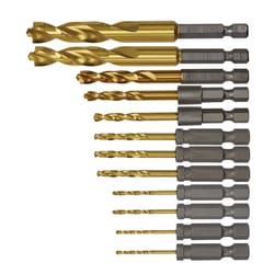 DeWalt Pilot Point Titanium Drill Bit Set Hex Shank 12 pc