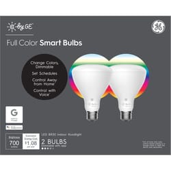 GE BR30 E26 (Medium) Smart-Enabled LED Bulb Color Changing 65 Watt Equivalence 2 pk