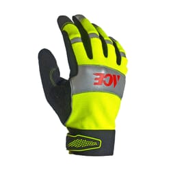 Ace Men's Indoor/Outdoor Hi-Viz Work Gloves Black/Yellow M 1 pair