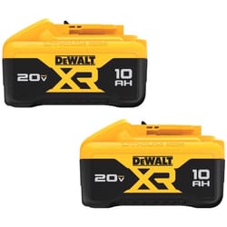 DeWalt 20V MAX XR V DCB210-2 10 Ah Lithium-Ion Battery 2 pc