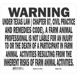 Signs Up English White Warning Sign 11.5 in. H X 12.75 in. W