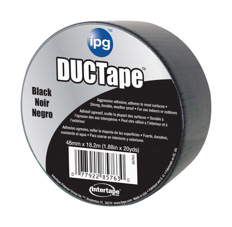 Colored Duct Tape IPG JobSite DUCTape Single Roll 1.88" x 20 yd Black 