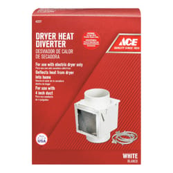 Ace 4 in. L X 4 in. D White Plastic Heat Diverter