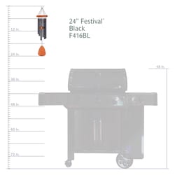 Wind River Festival Black Aluminum/Wood 24 in. Wind Chime
