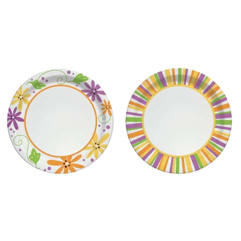  Solo Any Day Paper Plates, 10 Patterns May Vary (Pack of 2) :  Health & Household