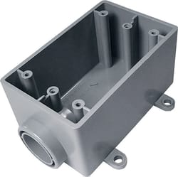 Cantex 2-1/4 in. Rectangle PVC 1 gang Electrical Box Gray