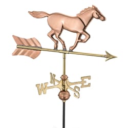 Good Directions Polished Brass/Copper 27 in. Horse Weathervane For Garden Pole