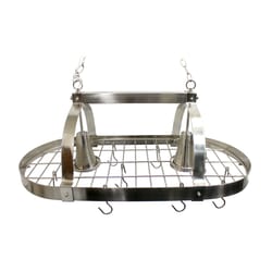 All The Rages 13.4 in. H X 18.8 in. W X 35.7 in. L Brushed Nickel Ceiling Light Pot Rack