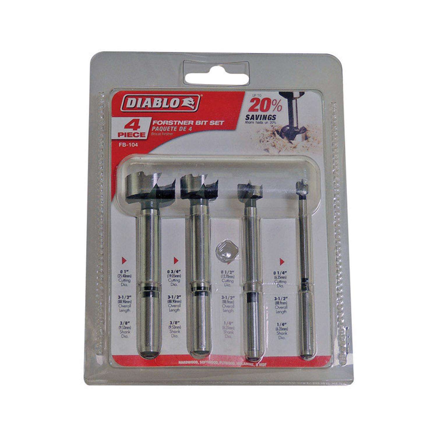 Diablo 1/4 1 in. X 31/2 in. L High Speed Steel Forstner Drill Bit