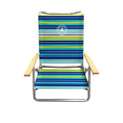 Caribbean Joe Galvanized Silver Aluminum Frame Reclining Lounge Chair