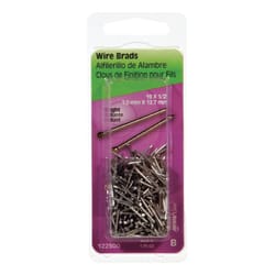 HILLMAN 19 Ga. X 1/2 in. L Bright Steel Brad Nails 1 pk 1.75 oz