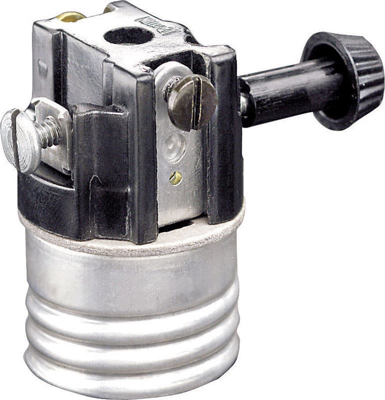 Leviton Aluminum Medium Base Turn Knob Socket 1 pk - 07070-00M - Power and Electrical Supplies  sku 07070-00M