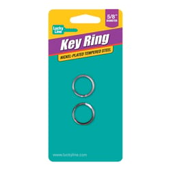 Lucky Line 5/8 in. D Nickel-Plated Steel Silver Split Key Ring