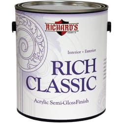 Richard's Paint Rich Classic Semi-Gloss White Base Interior/Exterior Paint Exterior and Interior 1 g