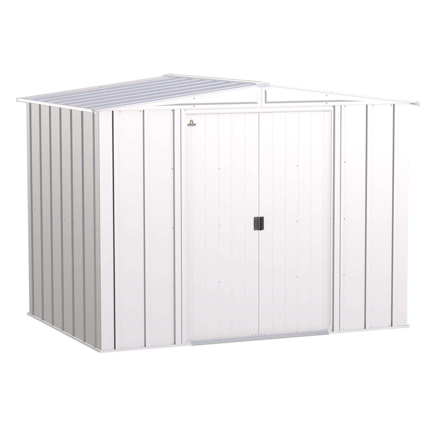 Arrow Classic 8 ft. x 6 ft. Metal Vertical Peak Storage Shed without ...