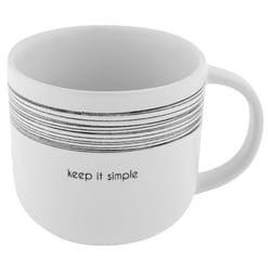 Karma Milo Black/White Stoneware Keep It Simple Mug 1 pk