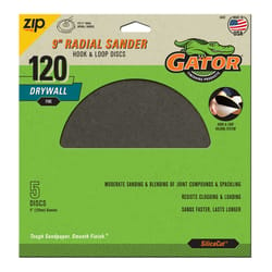 Gator 9 in. CeraMax Grain Hook and Loop Drywall Sanding Disc 120 Grit Fine 5 pk