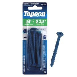 Tapcon 1/4 in. in. X 2-3/4 in. L Star Flat Head High/Low Concrete Screws