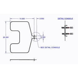 Range Kleen Stainless Steel Oven Replacement Element 17 in. W X 20 in. L