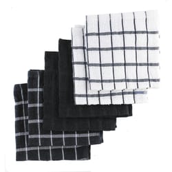 Black & White Plaid Personalized Waffle Weave Kitchen Towel