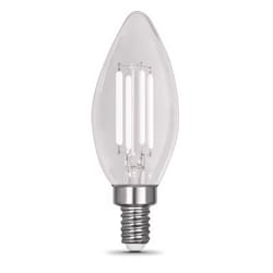 Feit White Filament B10 E12 (Candelabra) Filament LED Bulb Soft White 100 Watt Equivalence 2 pk