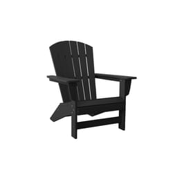 Tangentwood Johnson Bay Black HDPE Frame Adirondack Chair