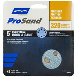Norton ProSand 5 in. Ceramic Alumina Hook and Loop Sanding Disc 320 Grit Extra Fine 3 pk