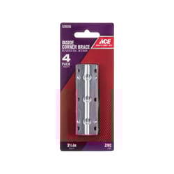 Ace 3-1/2 in. H X 2.238 in. W X 3-1/2 in. D Zinc Inside Corner Brace