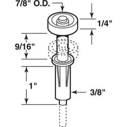 Prime-Line 7/8 in. D Silver Steel Bi-fold Door Wheel Guide 2 pc