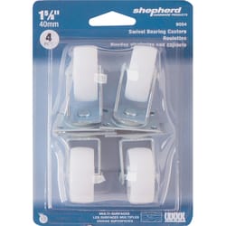 Shepherd Hardware 1-5/8 in. D Swivel Plastic Caster 50 lb 4 pk