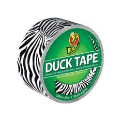 Duck 1.88 in. W X 10 yd L Black/White Zig-Zag Zebra Duct Tape