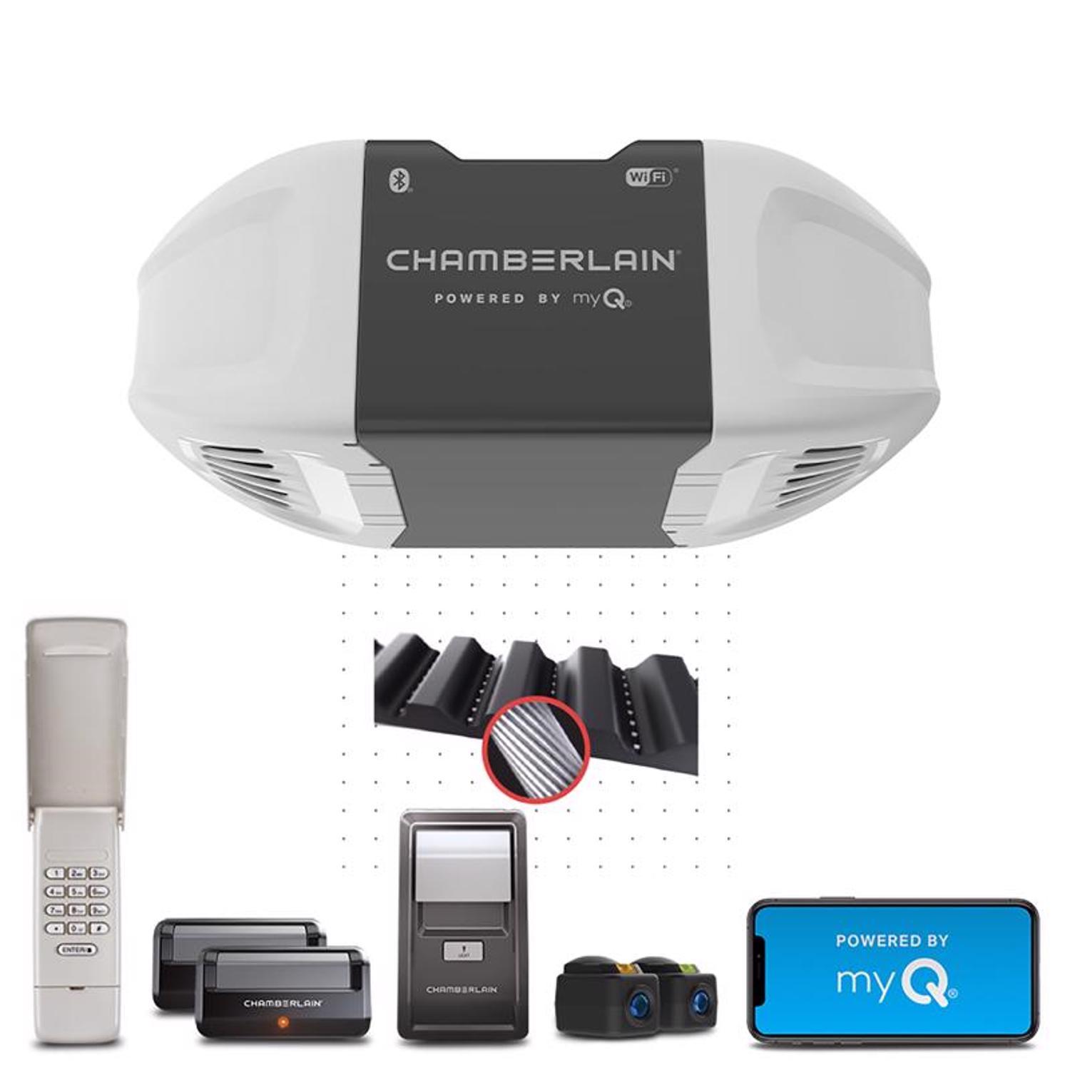 Chamberlain Smart Enabled 0.5 HP Belt Drive WiFi Compatible Smart-Enabled Garage Door Opener Uae Electronic uaeelectronic.com