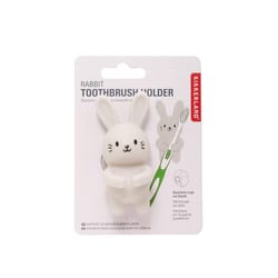 Kikkerland White Plastic Toothbrush Holder