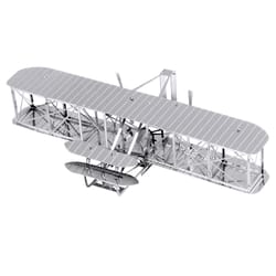 Fascinations Metal Earth Wright Brothers Plane 3D Model Kit Silver