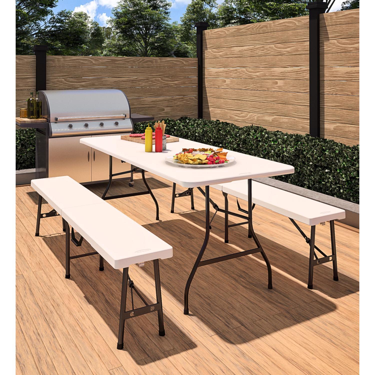 Cosco White Plastic Casual Folding Bench 1 pk Mfr# 14-419 Cosco White Plastic Casual Folding Bench 1 pk Mfr# 14-419