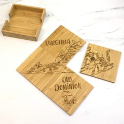 Totally Bamboo Black/Natural Bamboo Coaster Puzzle Set