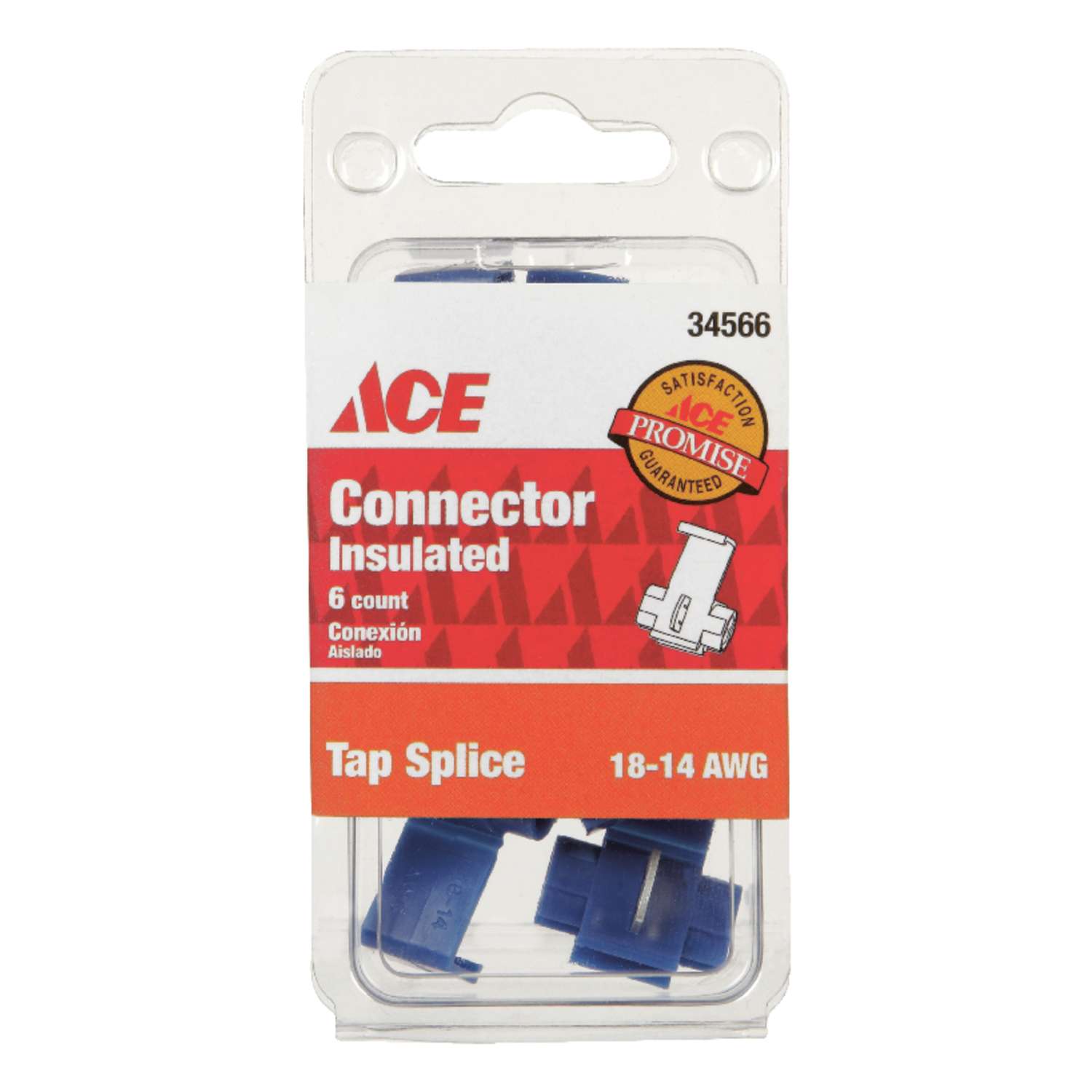 Ace 1814 AWG Insulated Wire Tap Splice Connector Blue 6 pk Ace Hardware