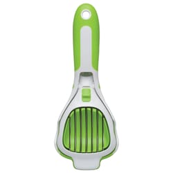 The World's Greatest Green/White Plastic/Stainless Steel Handy Dandy Slicer