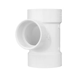 Charlotte Pipe Schedule 30 3 in. Hub X 2 in. D Hub PVC Sanitary Tee 1 pk