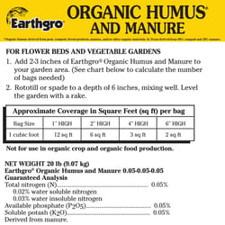 Earthgro Organic Humus and Compost Manure 1 cu ft 40 lb
