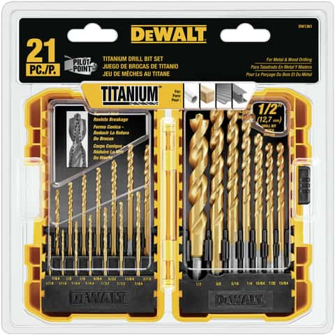 DeWalt Titanium Pilot Point Drill Bit Set 21 pc Ace Hardware