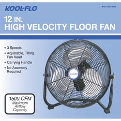 KOOL-FLO 14.4 in. H X 12 in. D 3 speed High Velocity Fan