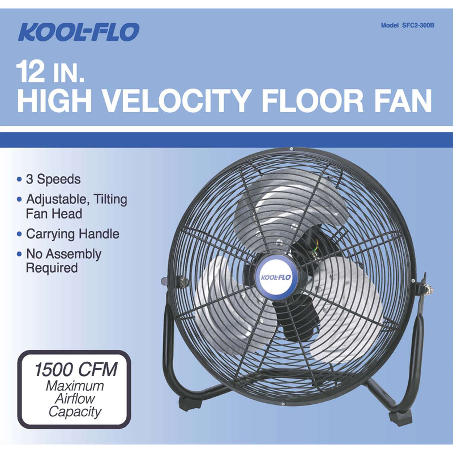 KOOL-FLO 14.4 in. H X 12 in. D 3 speed High Velocity Fan - Ace Hardware