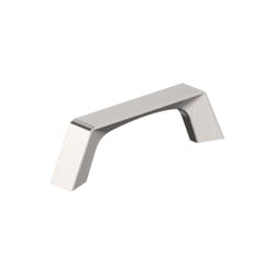 Amerock Everyday Transitional Arched Bar Cabinet Pull 3 in. Satin Nickel Silver 6 pk
