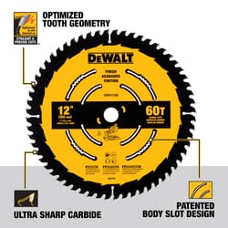 DeWalt 12 in. D X 1 in. Carbide Tipped Finishing Saw Blade 60 teeth 1 pk