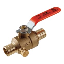 SharkBite 1/2 in. Brass Crimp Ball Valve with Drain Full Port