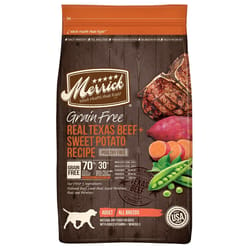 Merrick Adult Real Beef and Sweet Potato Dry Dog Food Grain Free 22 lb