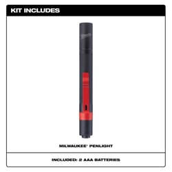 Milwaukee TRUEVIEW 100 lm Black/Red LED Pen Light AAA Battery